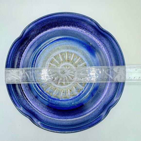 Scott Martin Signed Stoneware Pottery Plate Spiral Nautilus blue/purple 10”‎ - Picture 9 of 10
